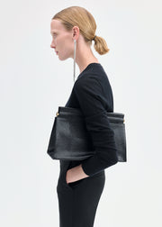 Long Sleeve Crew in Fine Cashmere - Black - CO Collections